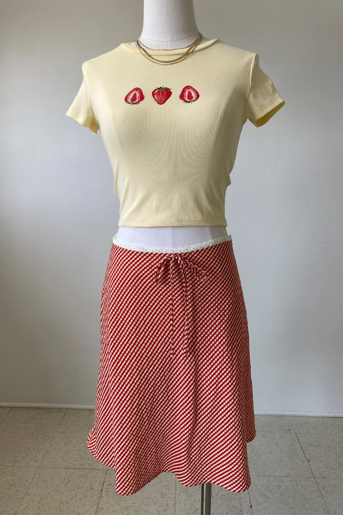 Gingham Midi Skirt