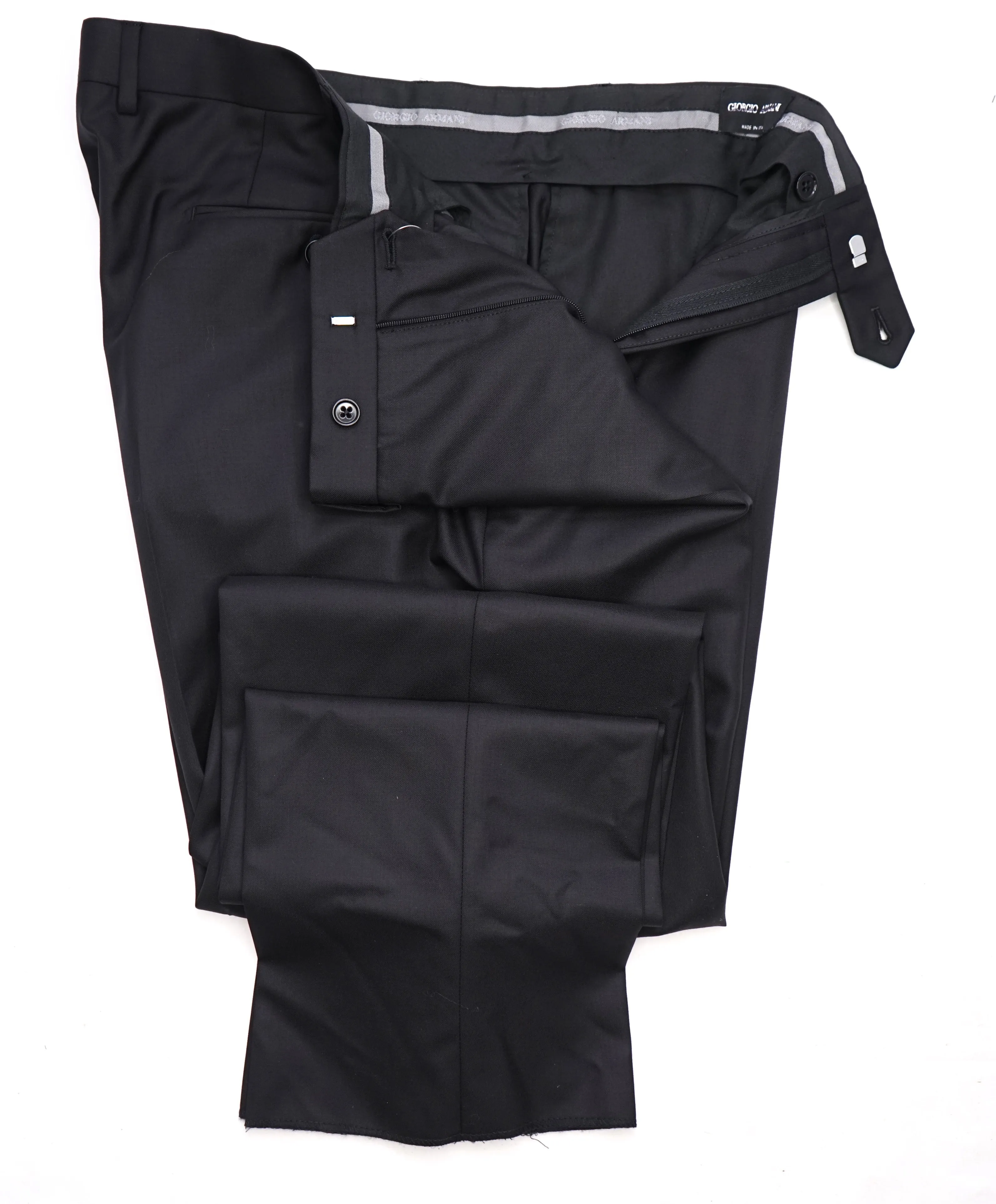 GIORGIO ARMANI - Jet Black 2-Button Super 160's “SOFT” Collection Suit - 42R