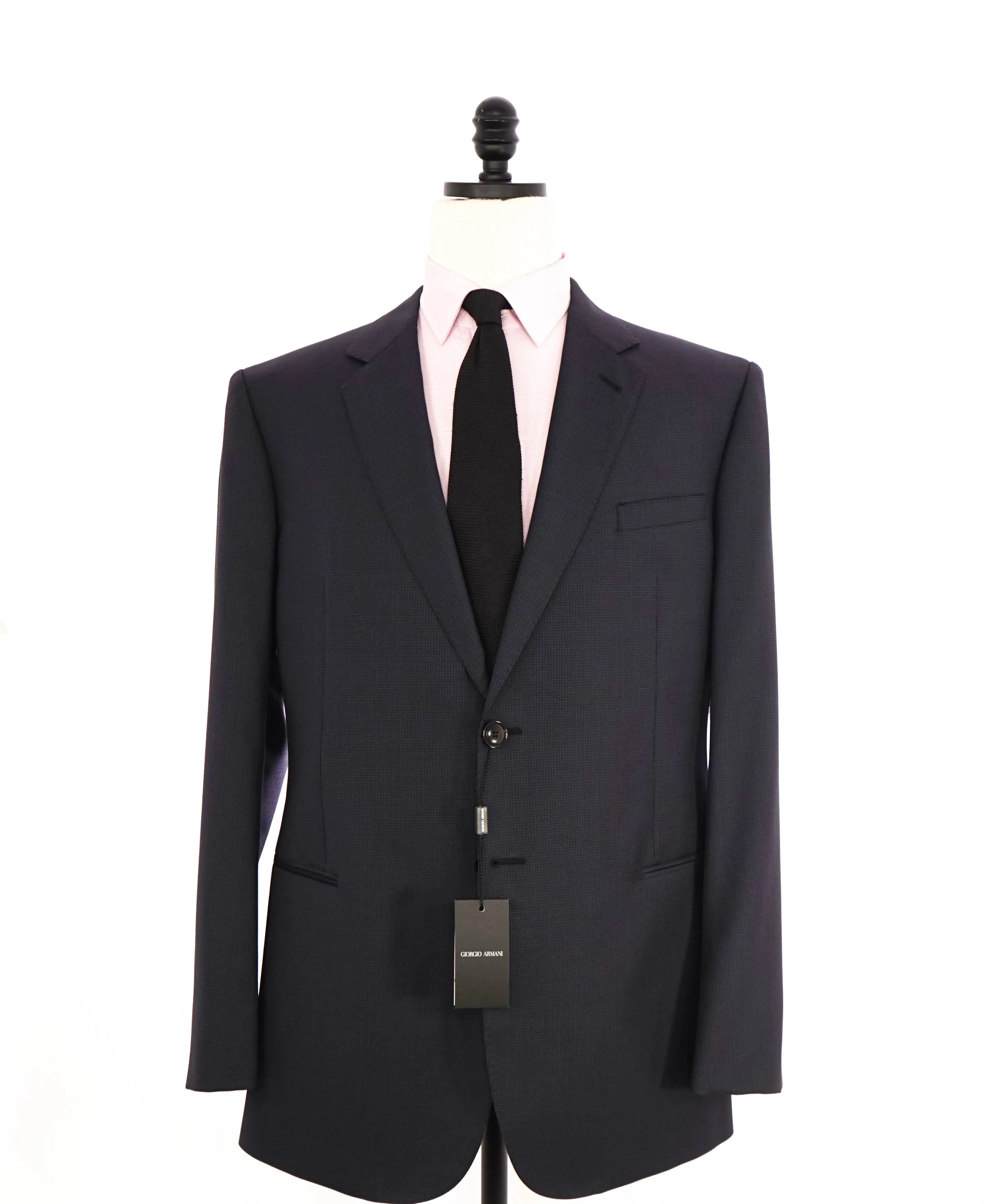 GIORGIO ARMANI - Navy Blue Micro Check “TAYLOR” Collection Suit - 46R