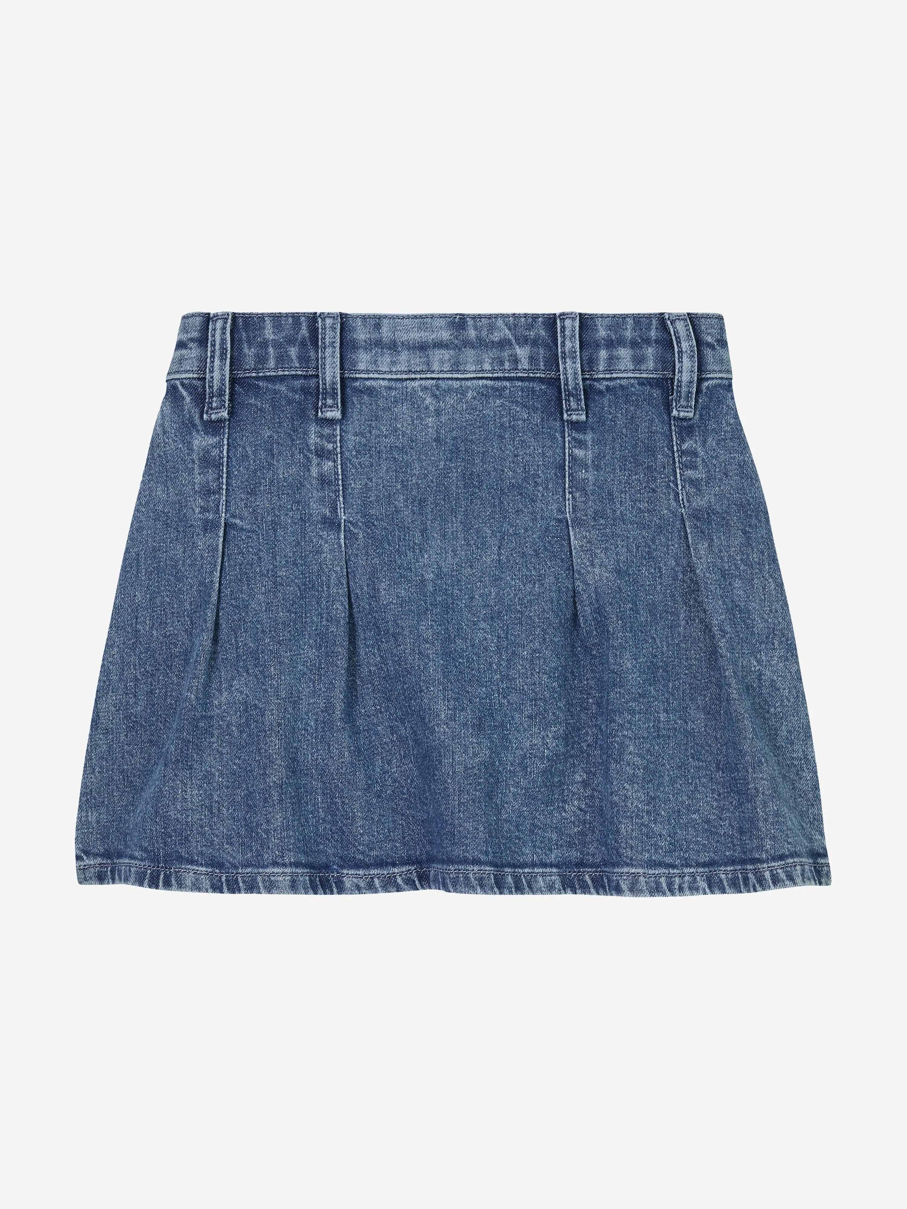 Girls Denim Pleated Skirt in Blue