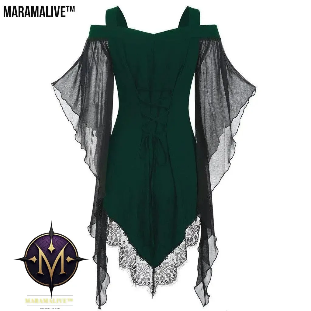 Gothic Swing Sleeve Irregular Panel Chiffon Shirt