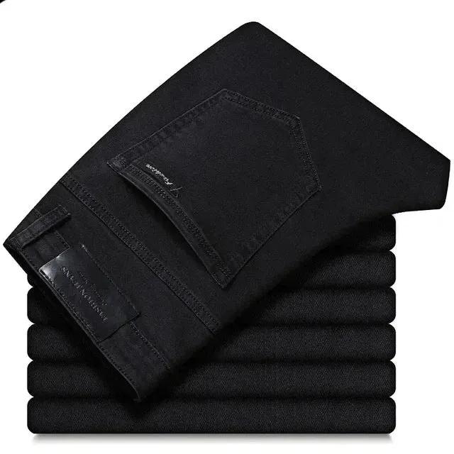 GrauFusion Klassische Sommer Herren Stretch-Denim-Hose mit geradem Schnitt
