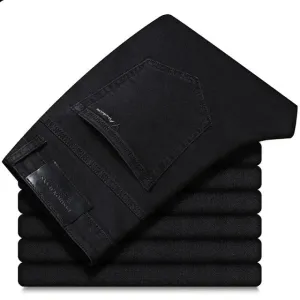GrauFusion Klassische Sommer Herren Stretch-Denim-Hose mit geradem Schnitt