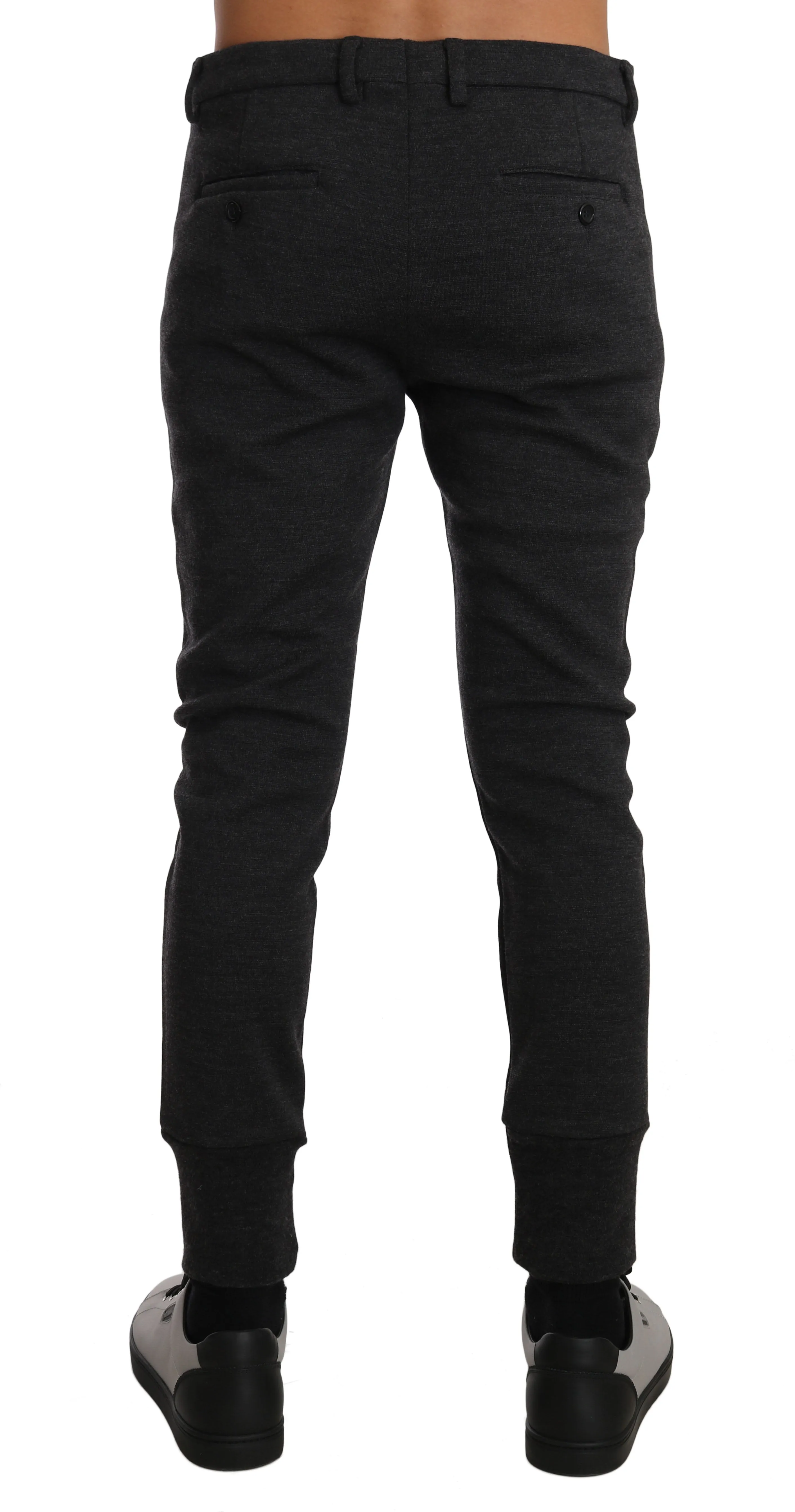 Gray Wool Tight Skin Trousers