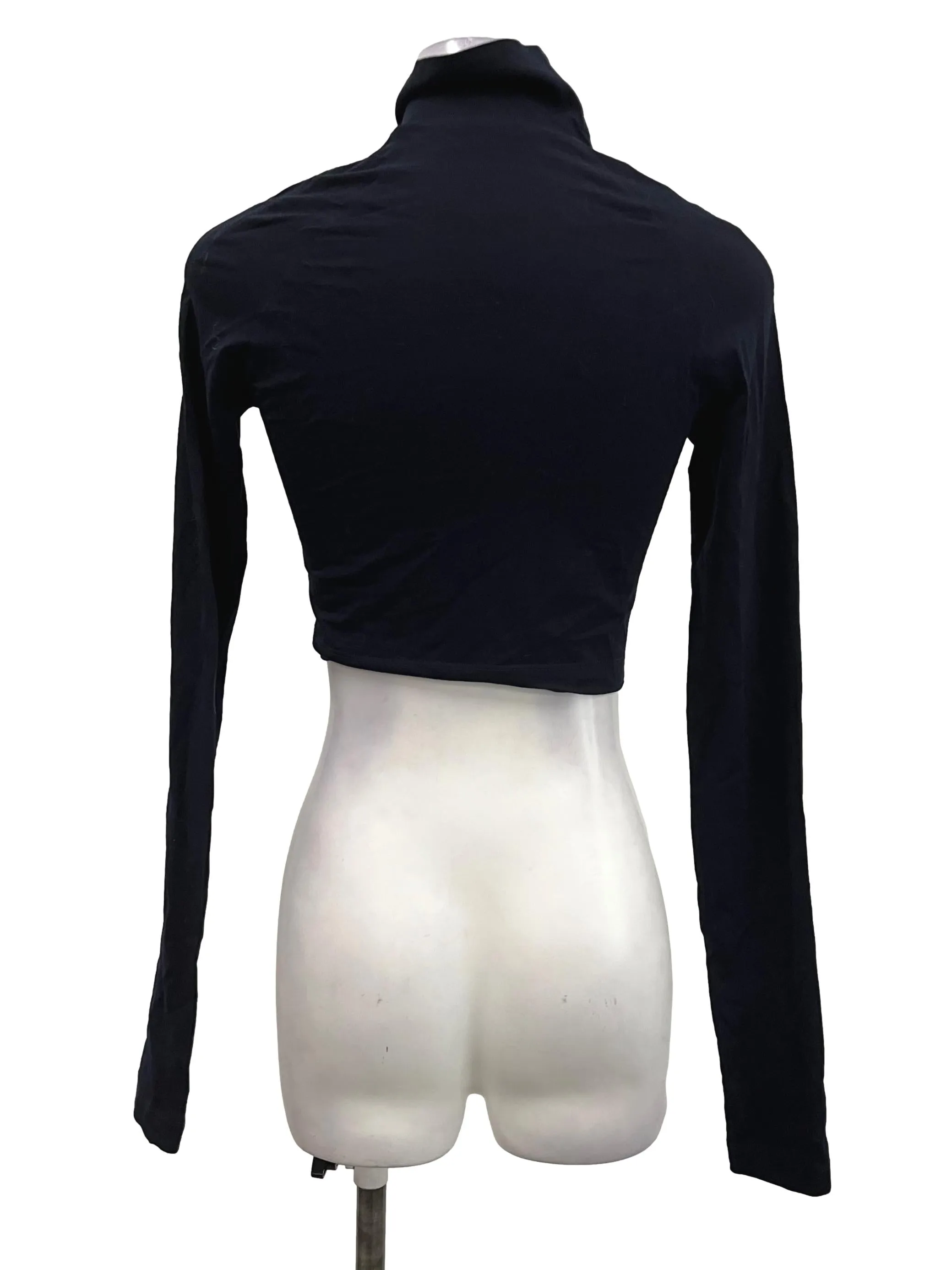 Grey Stitch Detail Asymmetrical Crop Top