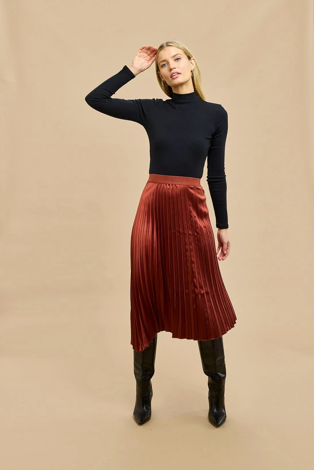 GYSETTE Leona Pleated Skirt - Peacan