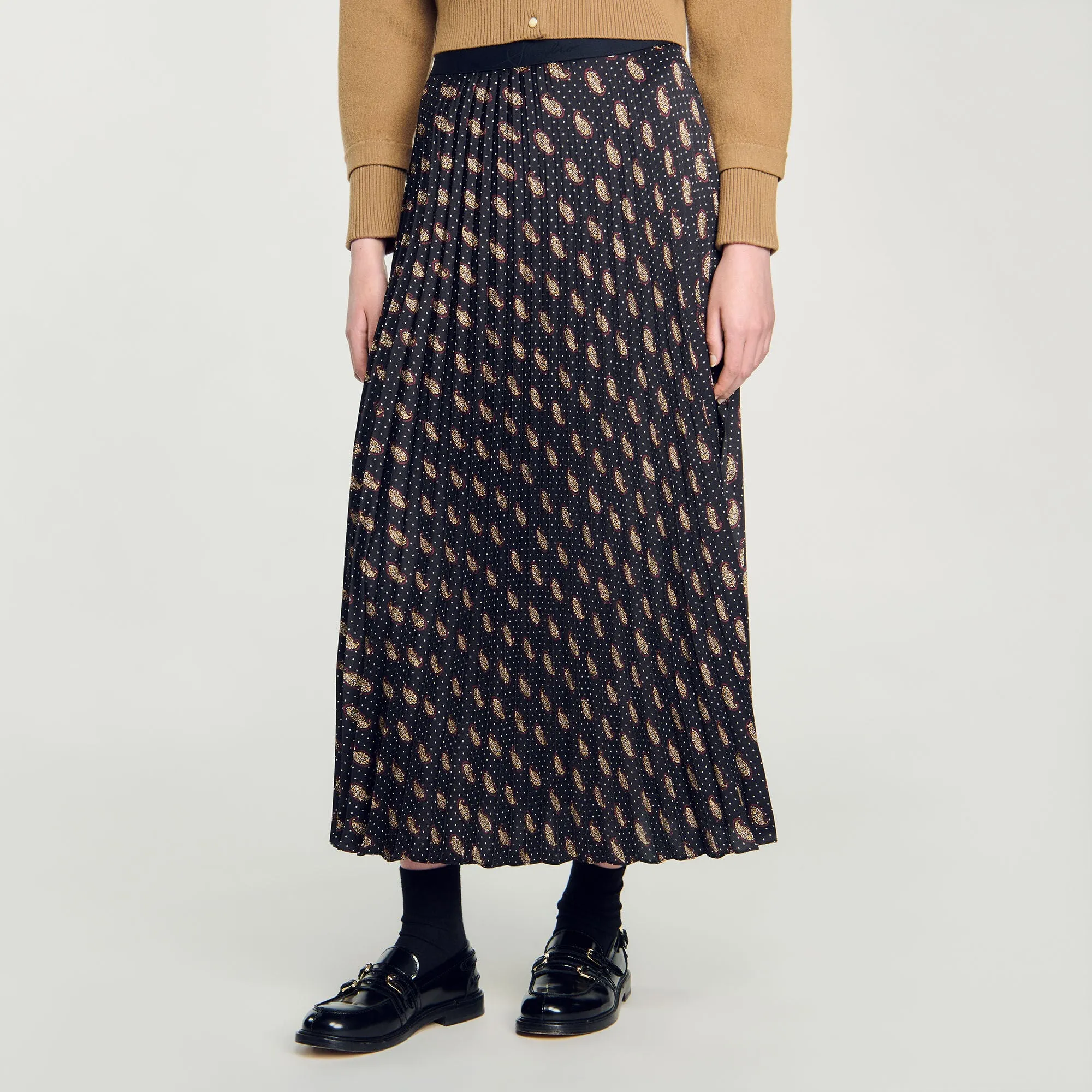 Helena Long Paisley Skirt Mustard / Burgundy