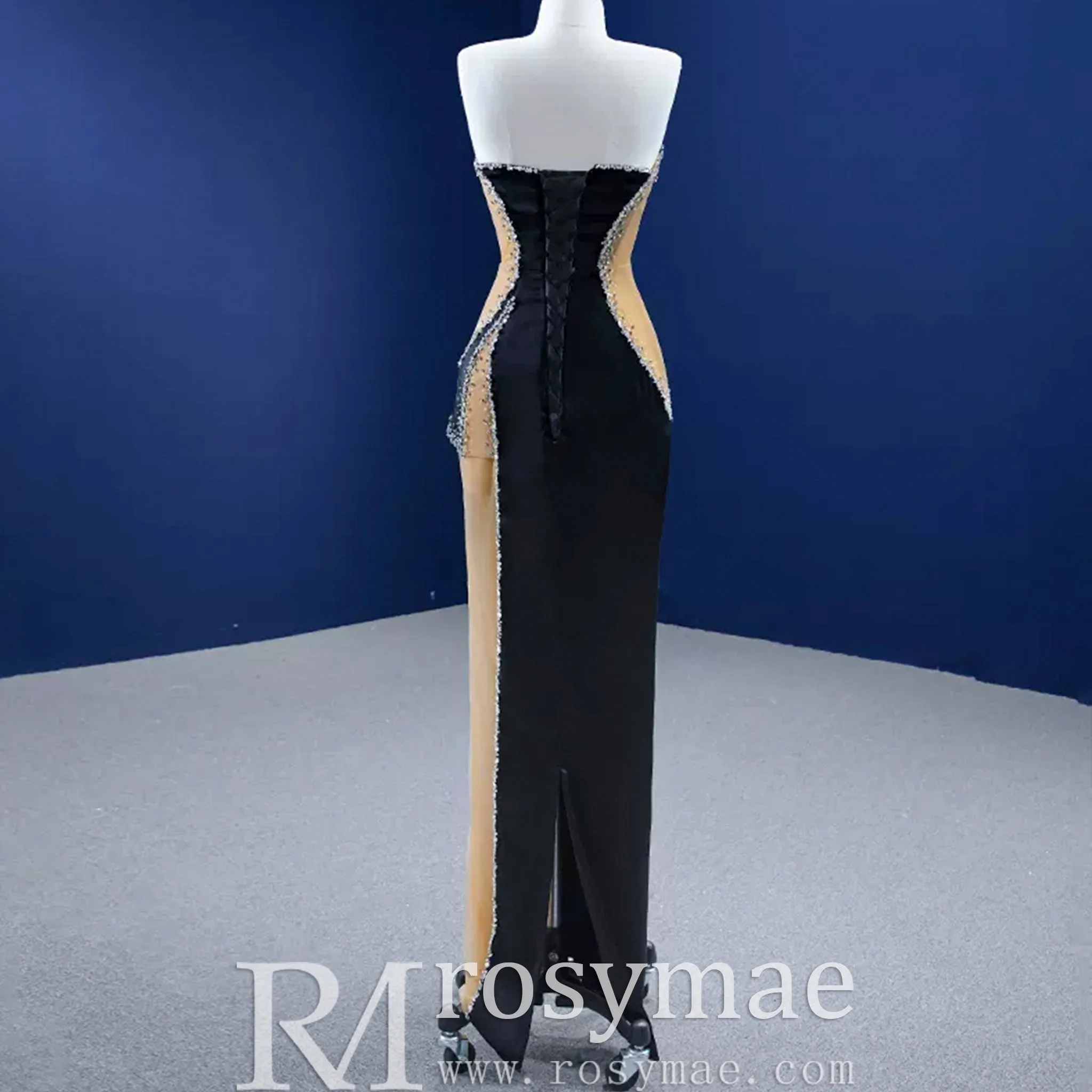 High-end Black Beading Sequins Evening Dress Formal Prom Gown