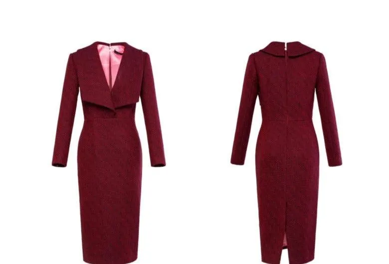 High End Tweed Temperament Banquet Dress