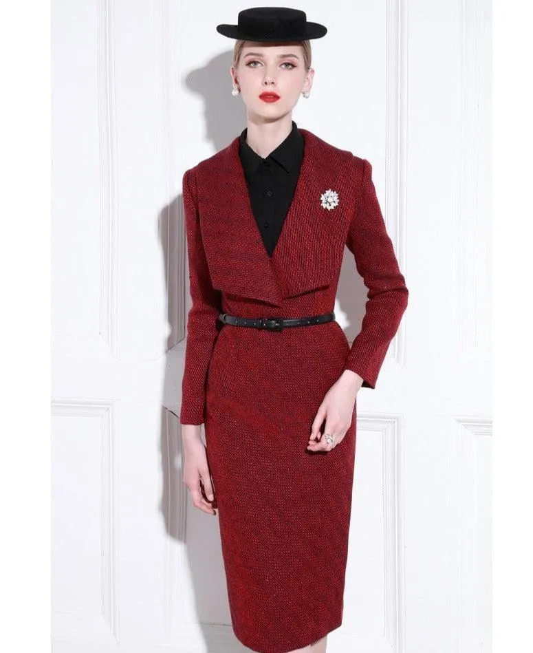 High End Tweed Temperament Banquet Dress