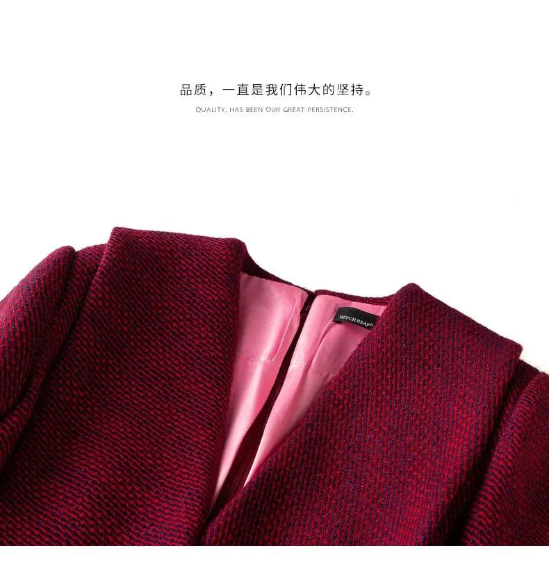 High End Tweed Temperament Banquet Dress