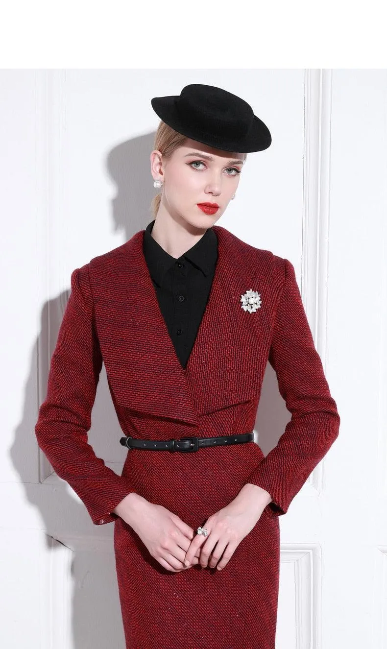 High End Tweed Temperament Banquet Dress