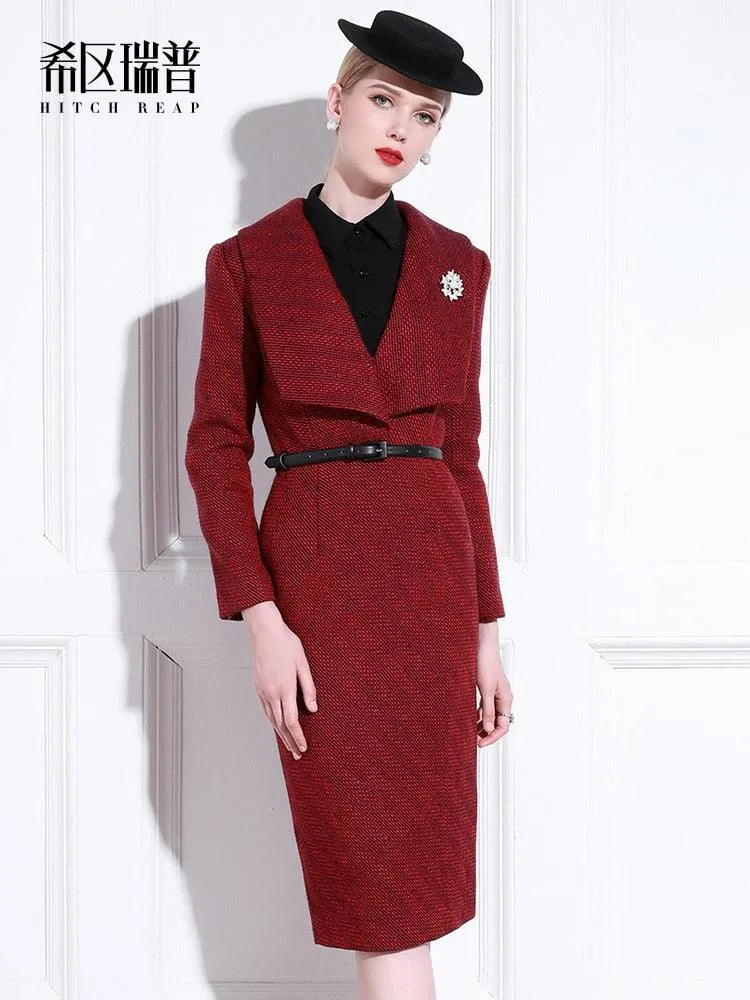 High End Tweed Temperament Banquet Dress