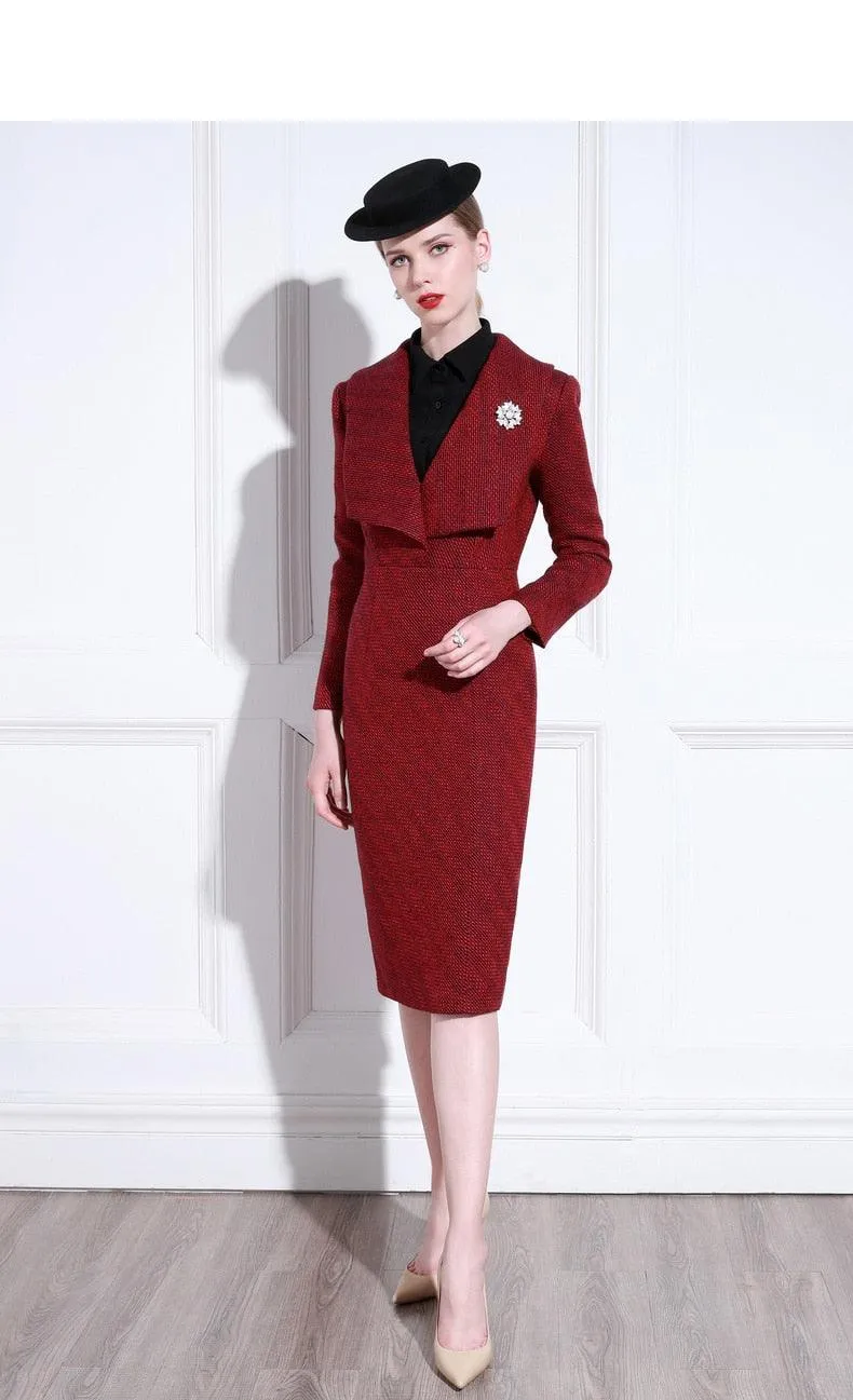 High End Tweed Temperament Banquet Dress