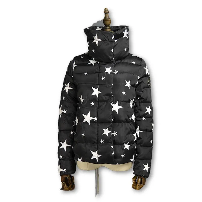 High Quality Womens Winter Jackets And Coats Slim Women Stand Collar Thicken fluffy plaid Warm Down Jacket
