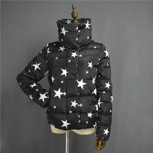 High Quality Womens Winter Jackets And Coats Slim Women Stand Collar Thicken fluffy plaid Warm Down Jacket