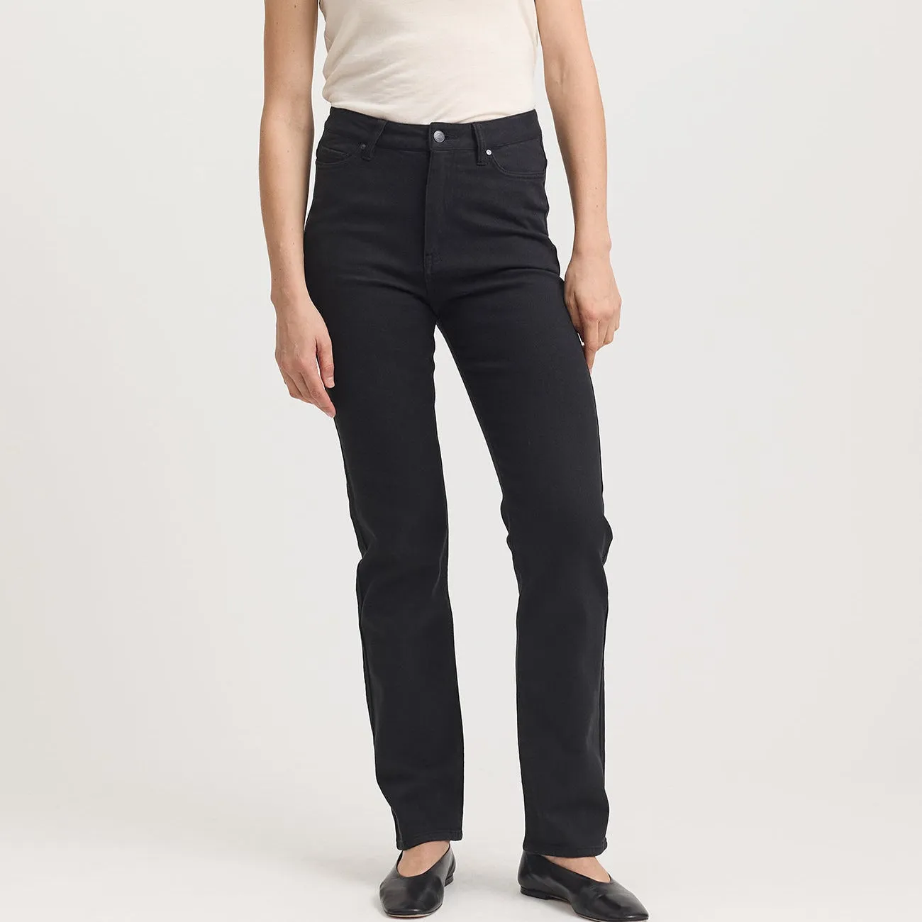 High Rise Straight Jean - Black