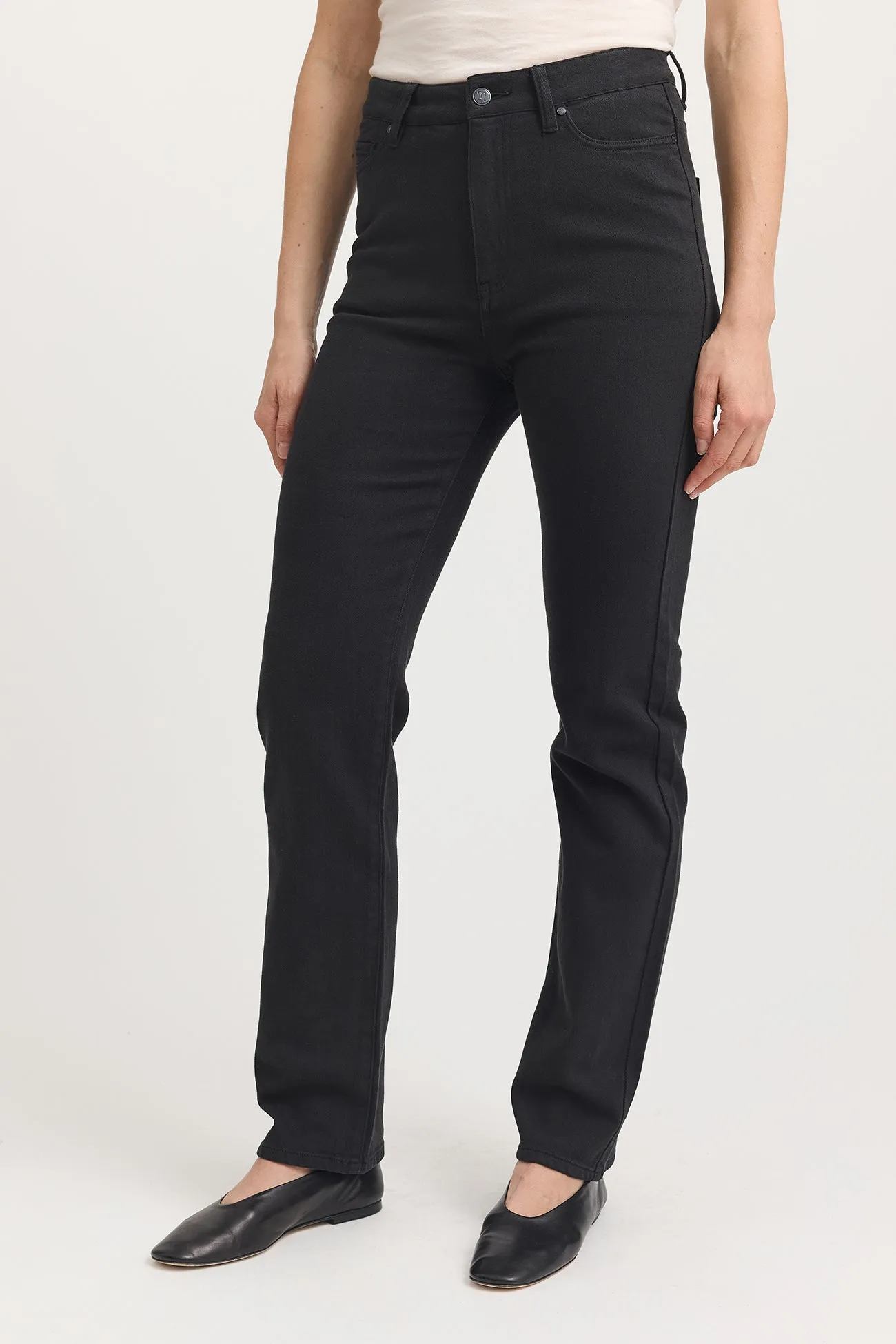 High Rise Straight Jean - Black