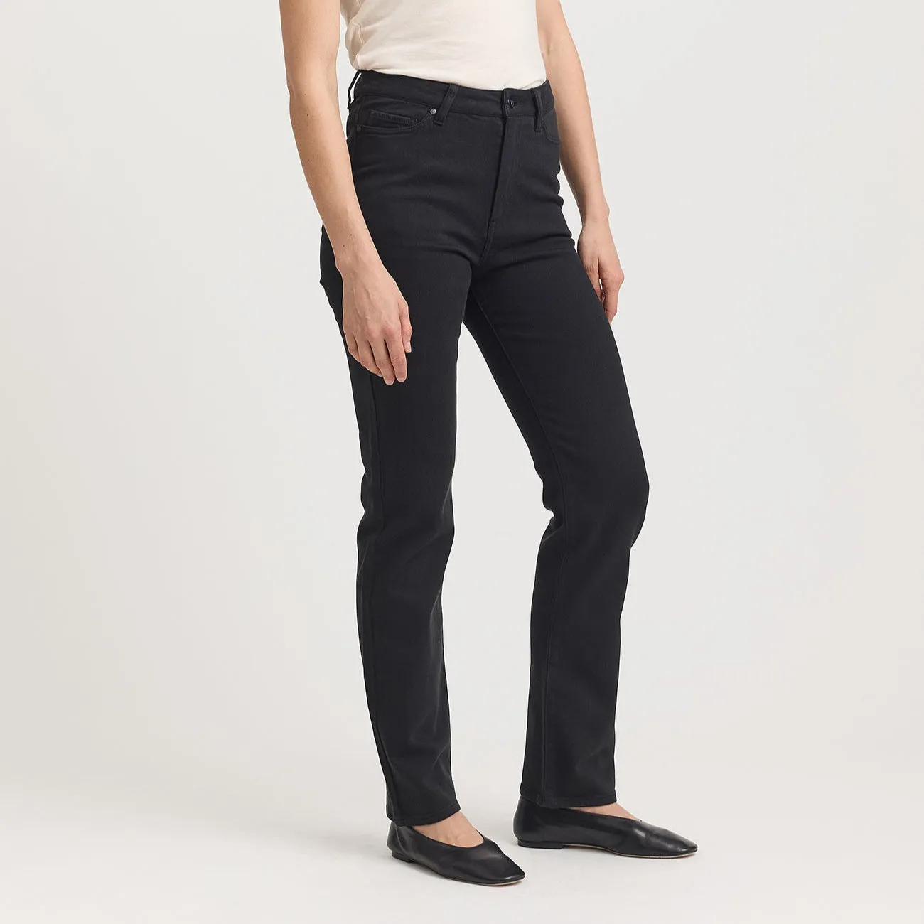 High Rise Straight Jean - Black