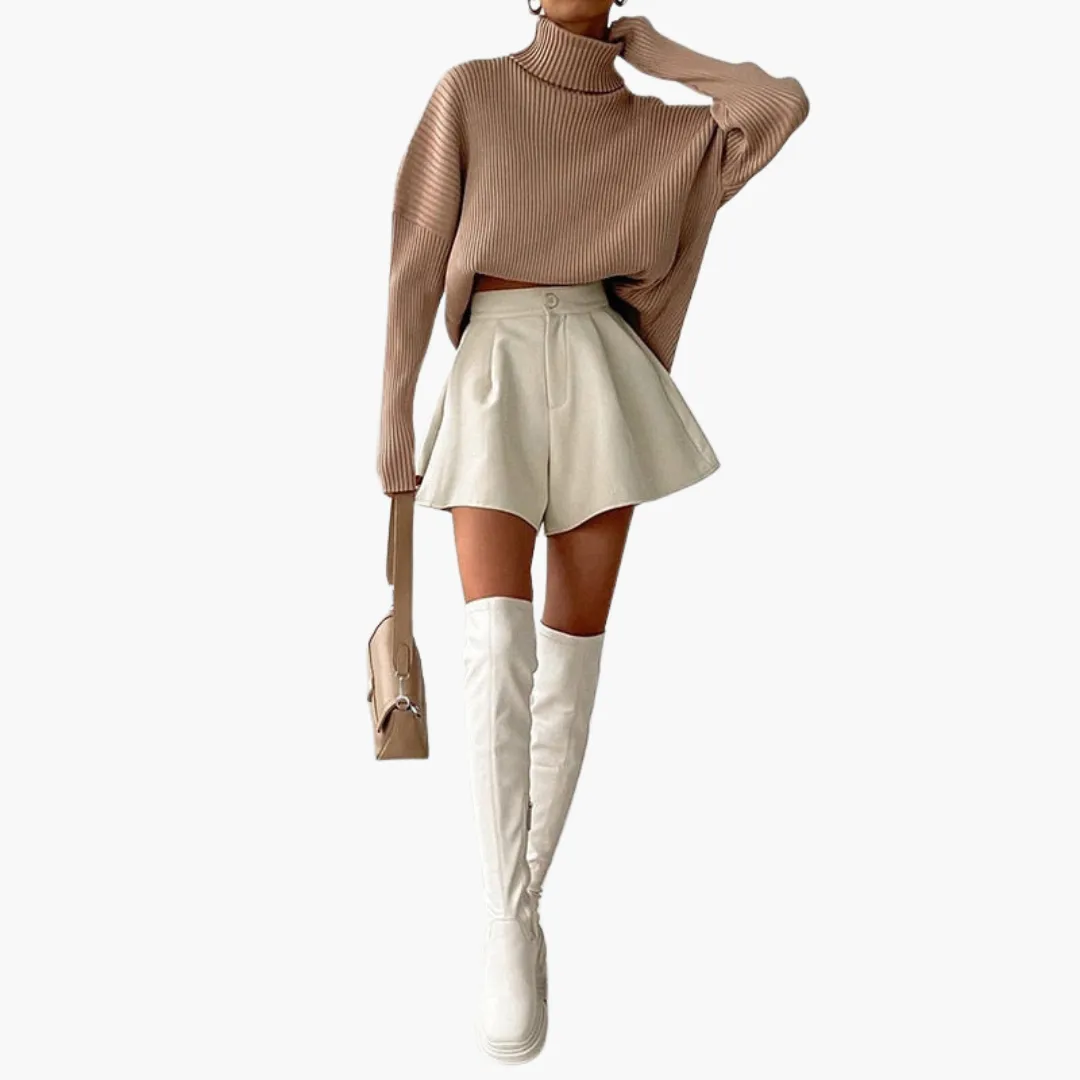 High Waist Pleated Wide Leg Skirts - Women's A-Line Summer