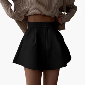 High Waist Pleated Wide Leg Skirts - Women's A-Line Summer