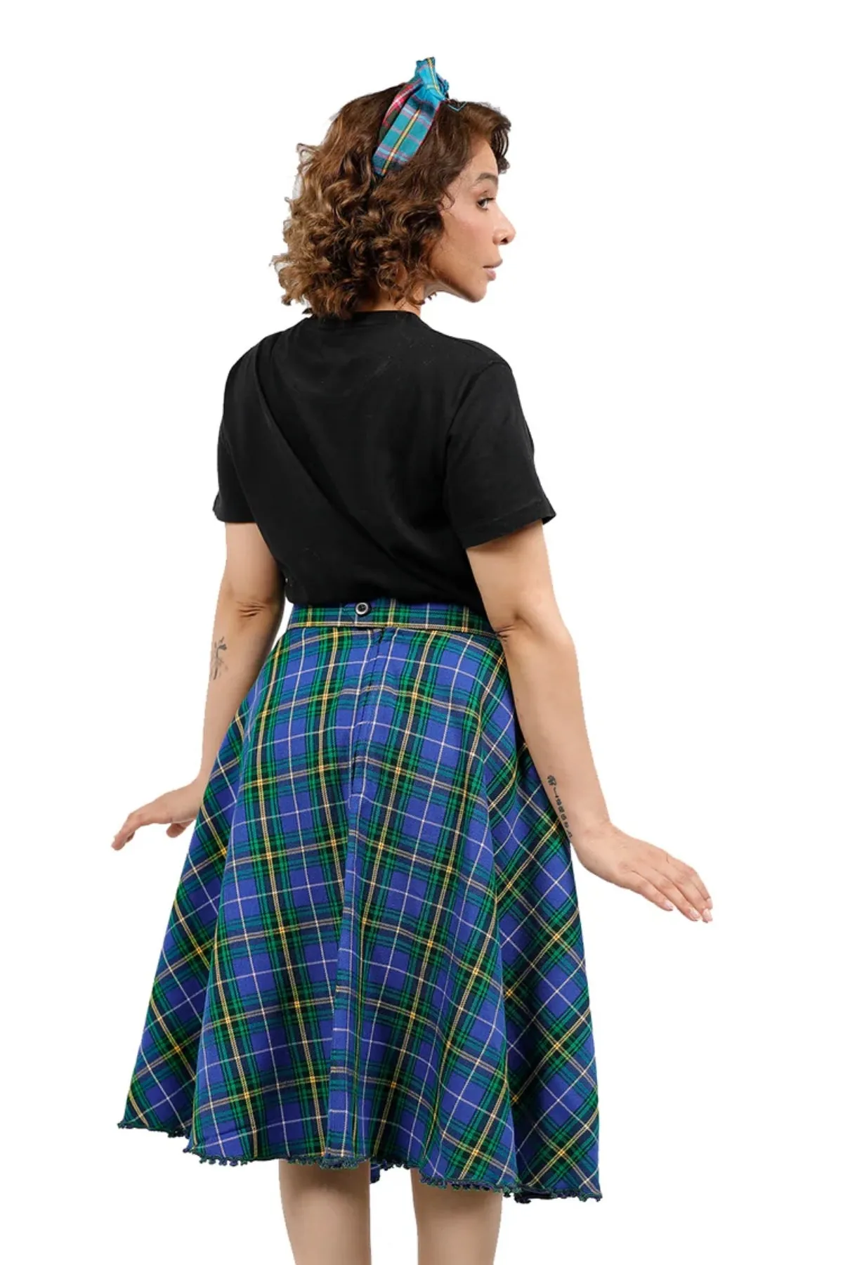 Highland Grace Women's Flared Plaid Skirt