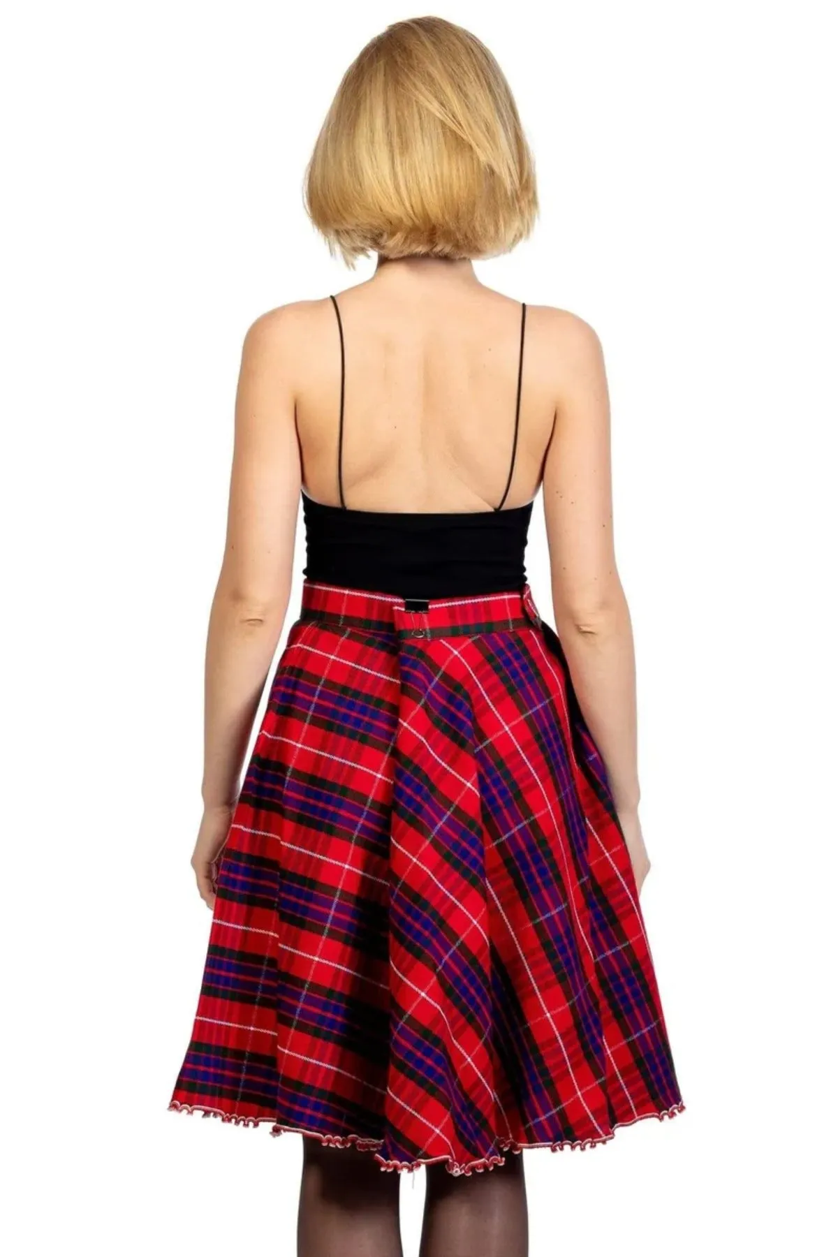 Highland Grace Women's Flared Plaid Skirt