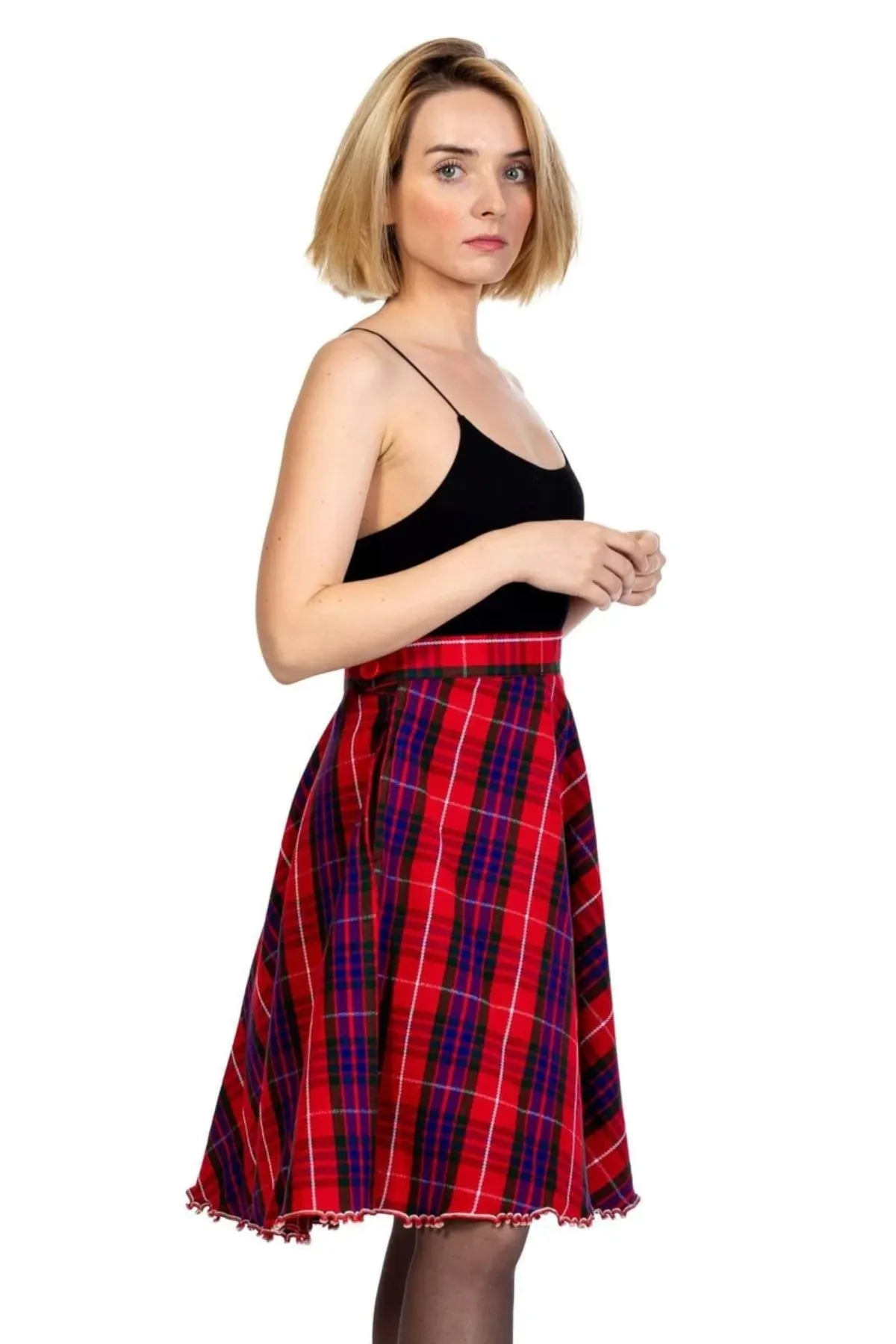 Highland Grace Women's Flared Plaid Skirt
