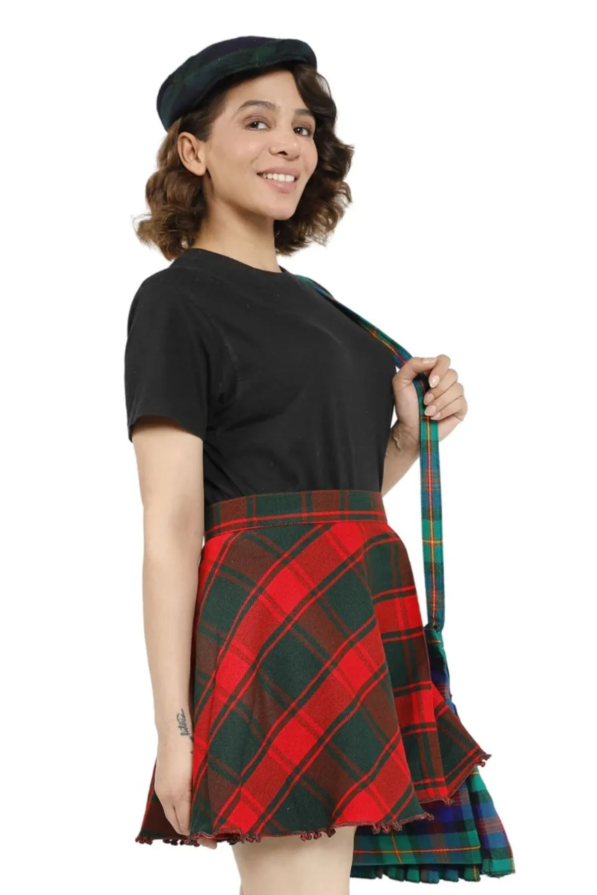 Highland Grace Women's Flared Plaid Skirt
