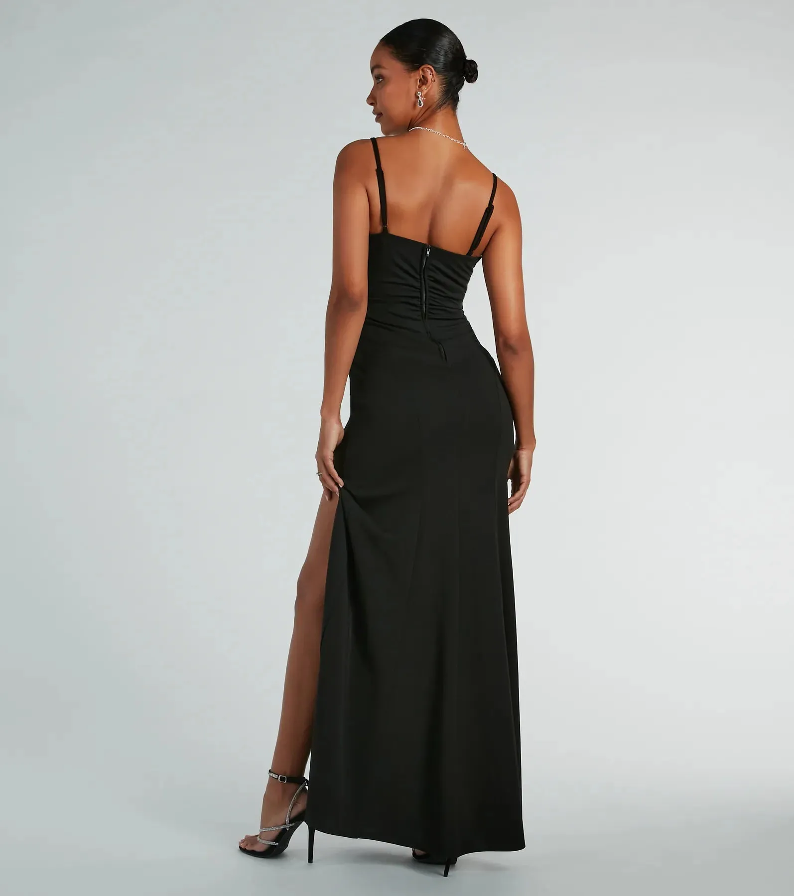 Hillary Sweetheart A-Line Crepe Formal Dress