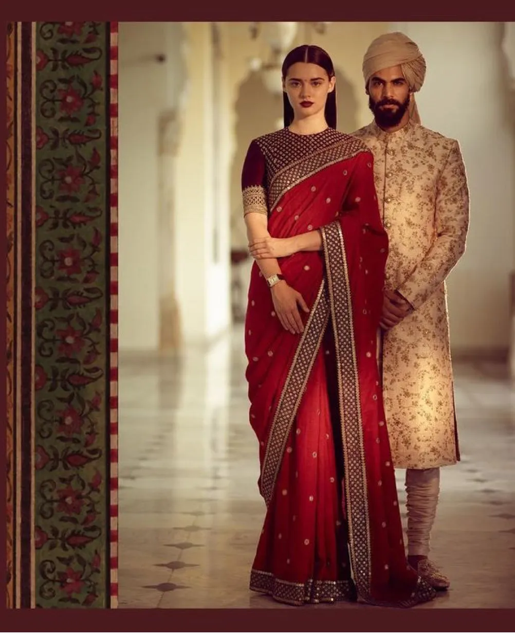 Indian Bridal Sare In Red And Maroon Color.# B2008