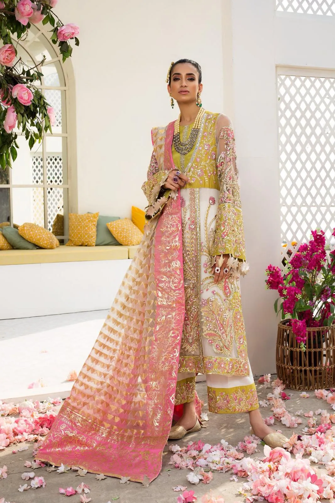 Indian Party Dress In Beutifull Light Green Color By Elan Model# B 1900