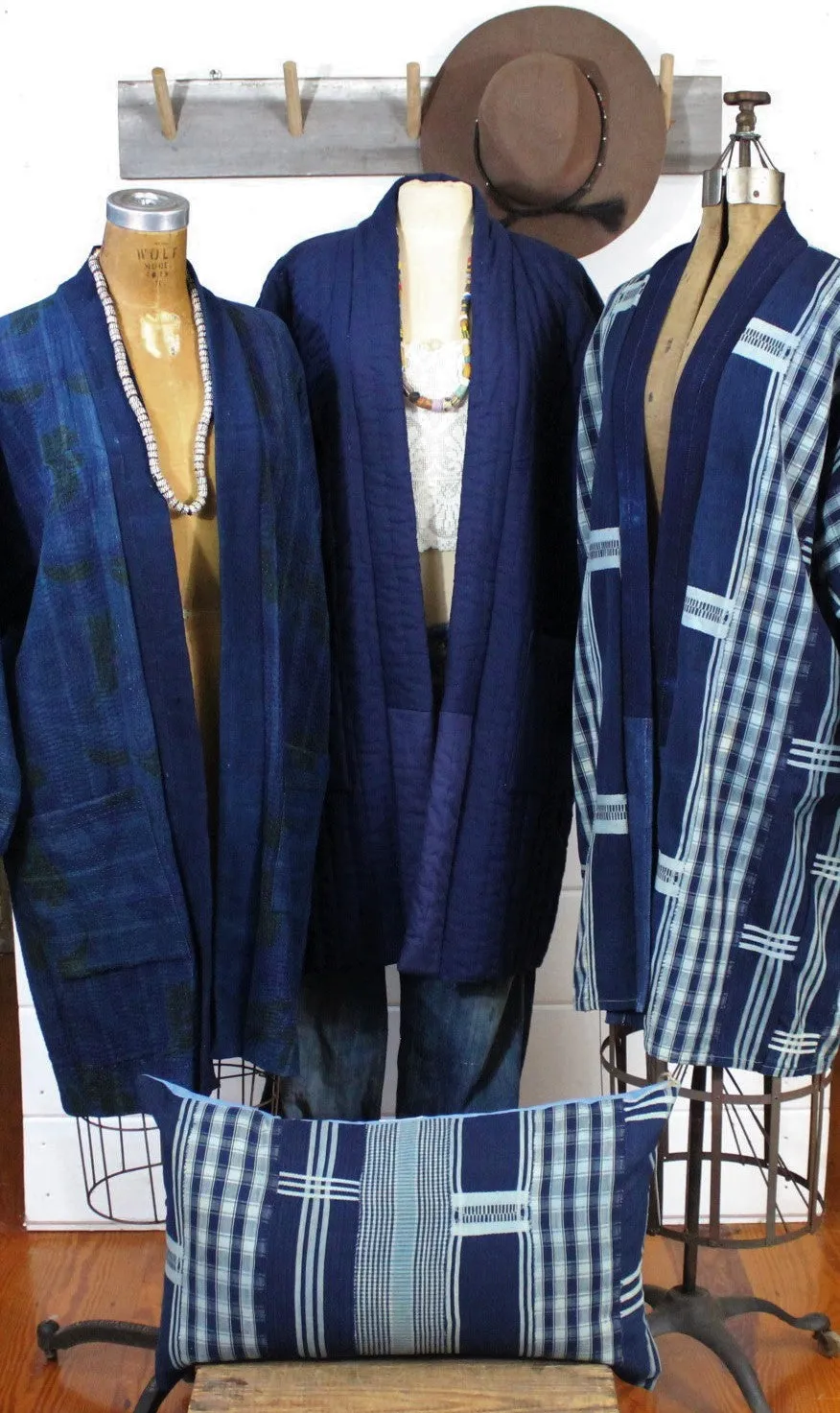 Indigo Kantha Quilt Duster