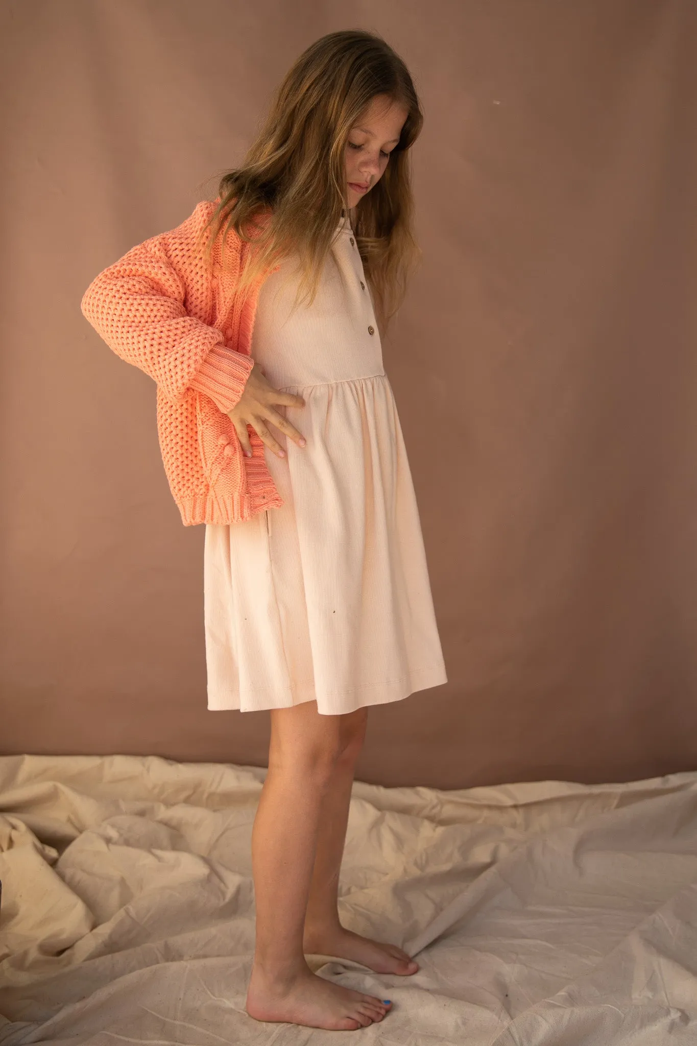 Ivy Knitted Cardigan - Salmon