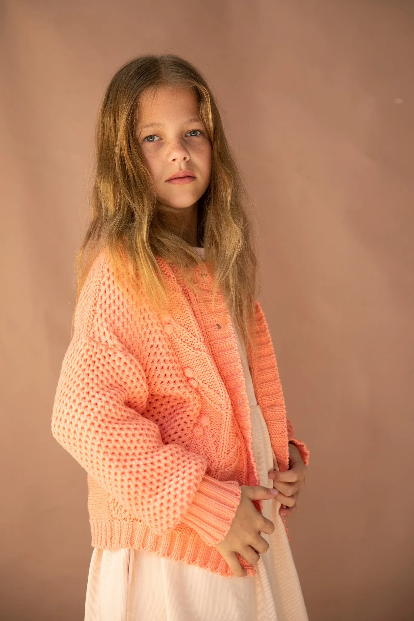 Ivy Knitted Cardigan - Salmon