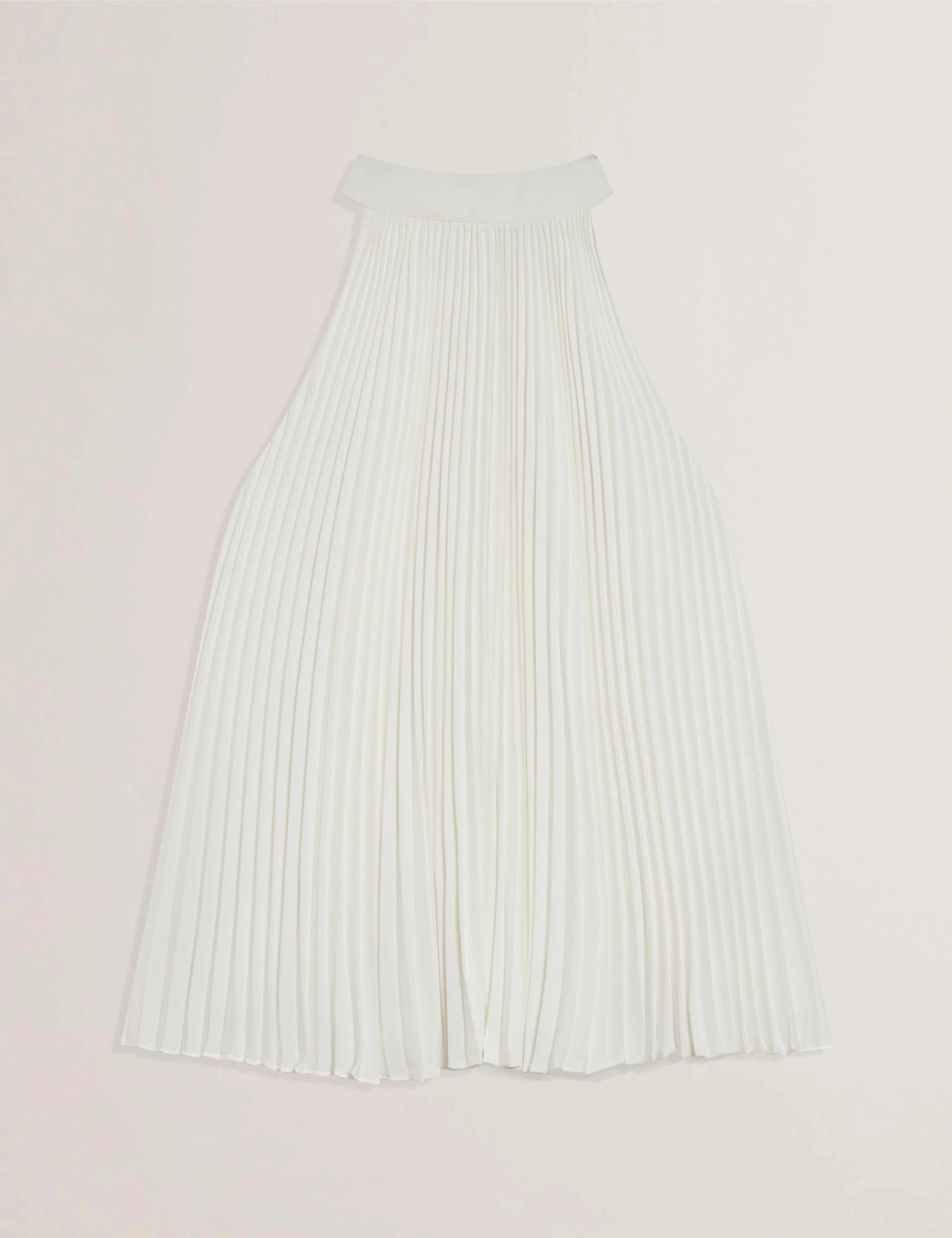 Jamaya Halter Neck Sleeveless Pleated Top Ivory