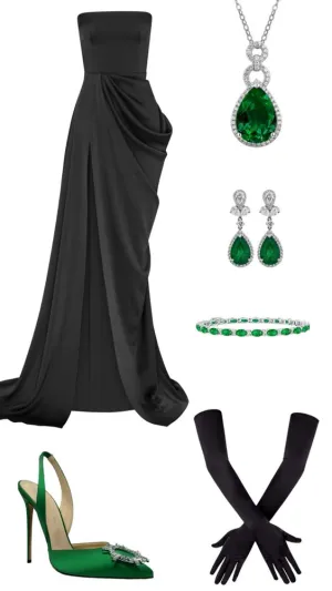 JazzHer Elegant Sheath Strapless Satin Black Fold Long Prom Dresses Formal Dress (PRE-ORDER)