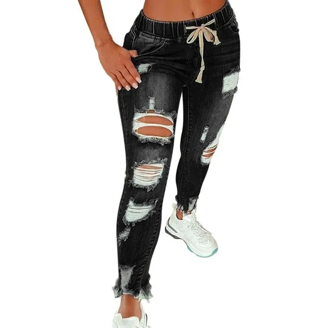 Jeans For Women Ripped Hole Stretch