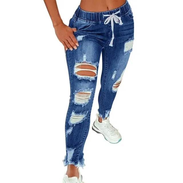 Jeans For Women Ripped Hole Stretch