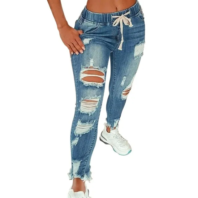 Jeans For Women Ripped Hole Stretch