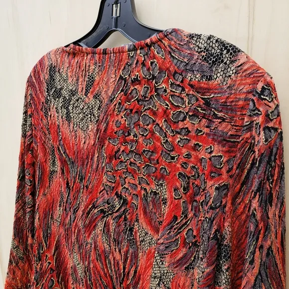 Joseph Ribkoff Zip Front Print 3/4 Sleeve Jacket - Size 10