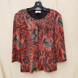 Joseph Ribkoff Zip Front Print 3/4 Sleeve Jacket - Size 10