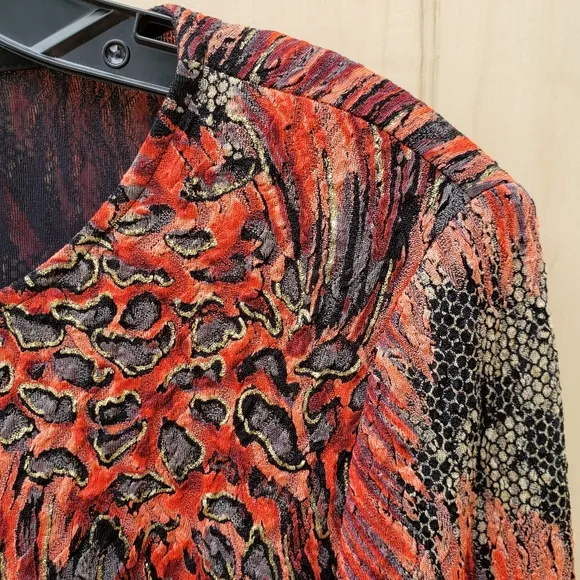 Joseph Ribkoff Zip Front Print 3/4 Sleeve Jacket - Size 10