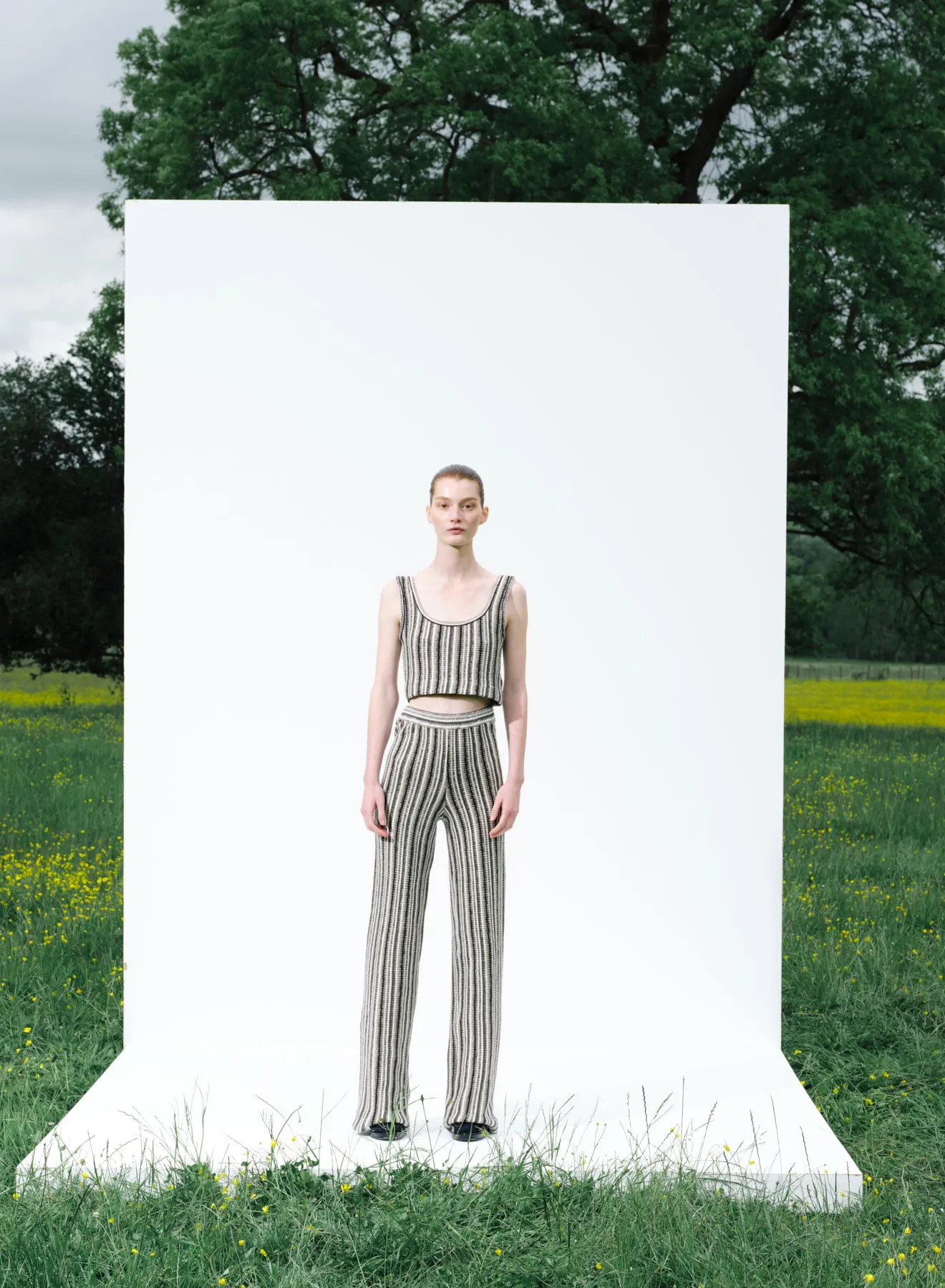 Juniper Striped Wool Wide Leg Pants