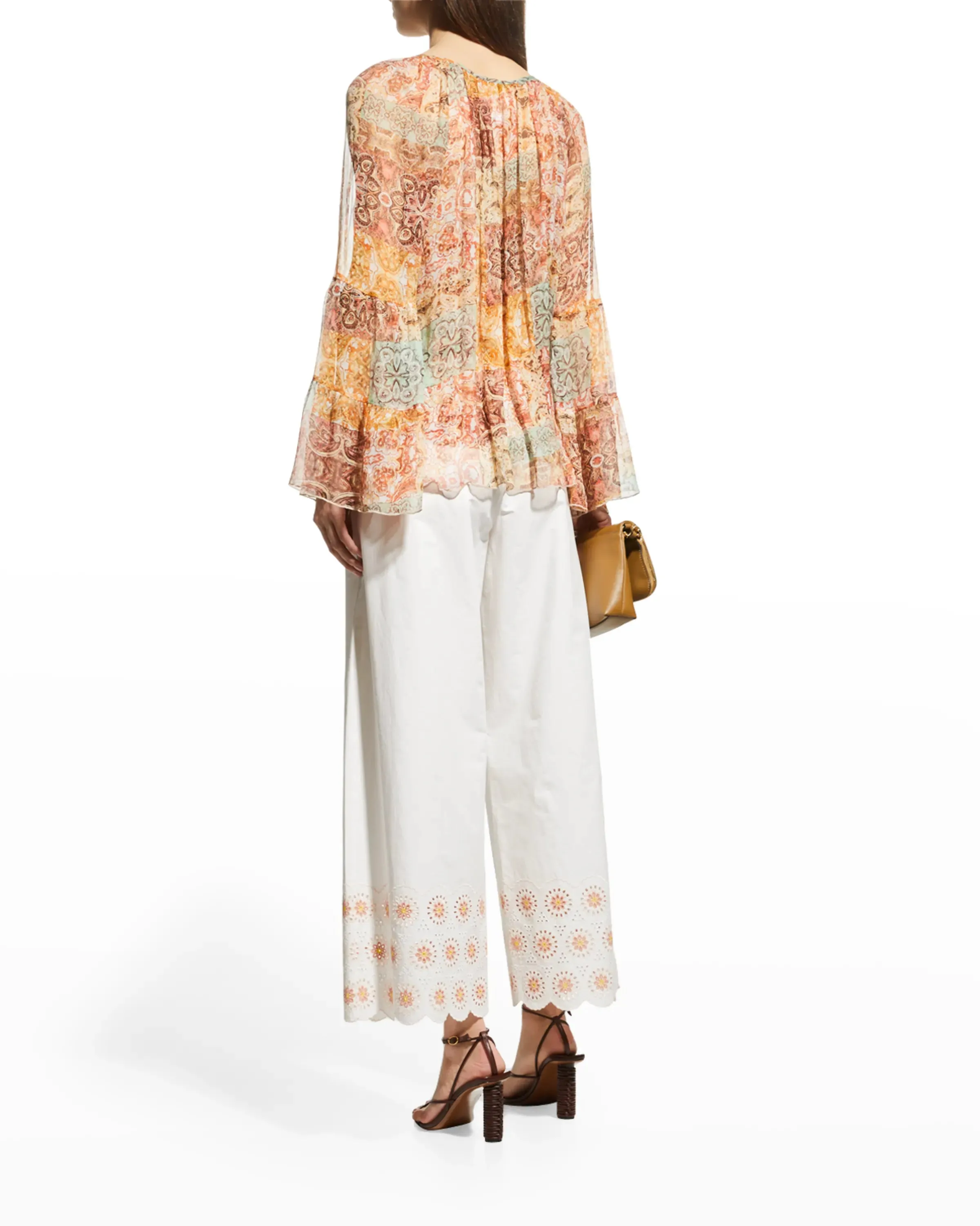 Kanarra Pleated Sheer Blouse - Multi