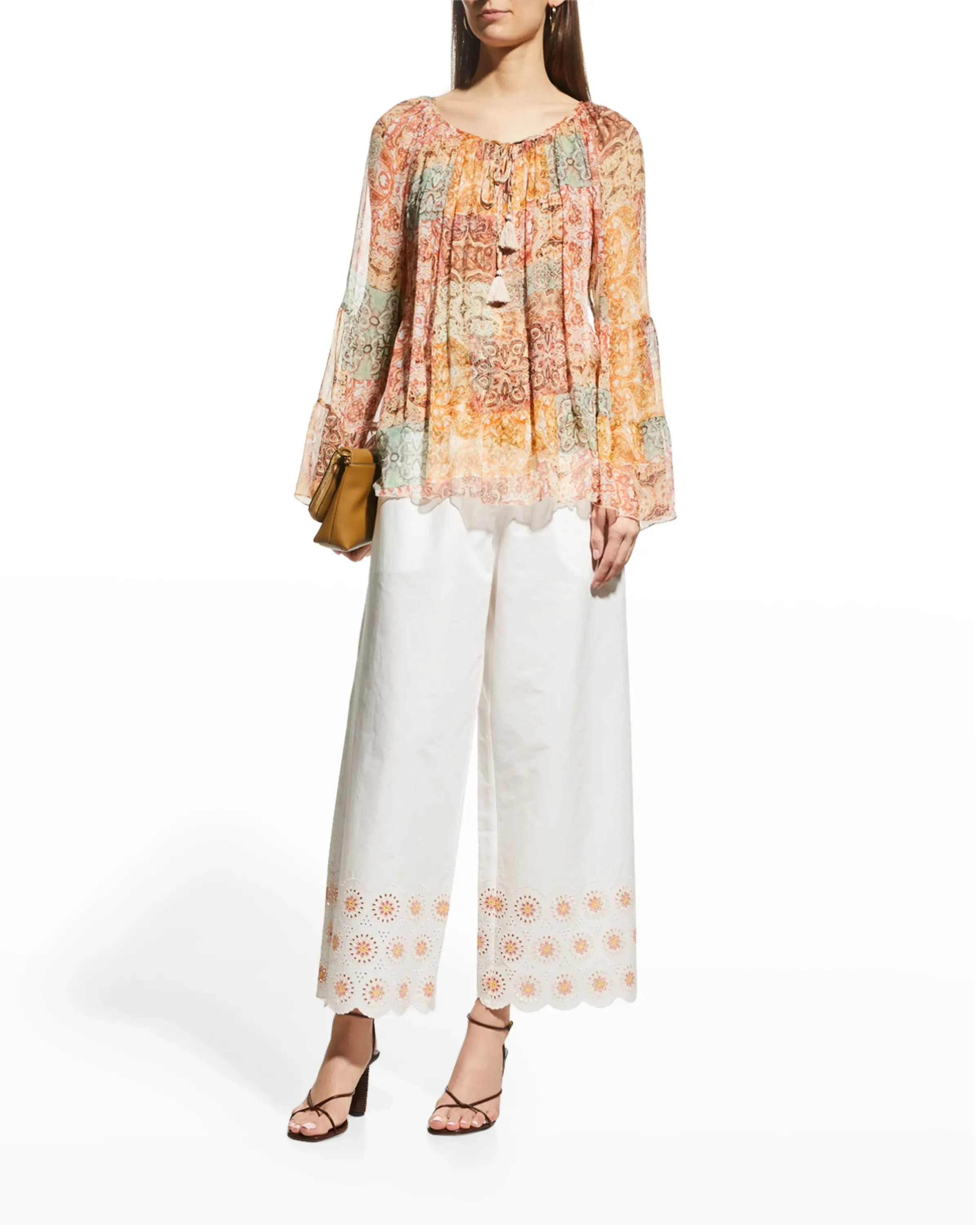 Kanarra Pleated Sheer Blouse - Multi