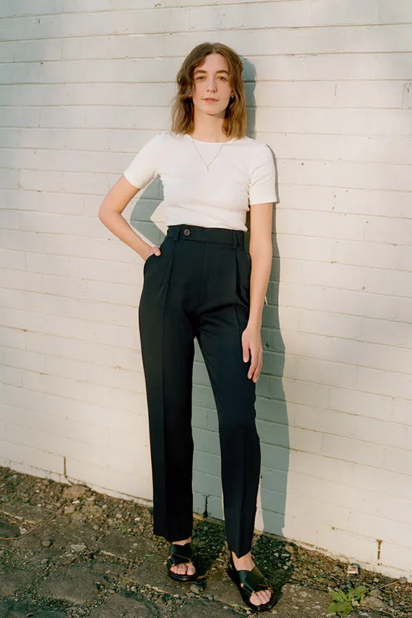 Kate Navy Japanese Twill Wool Pants