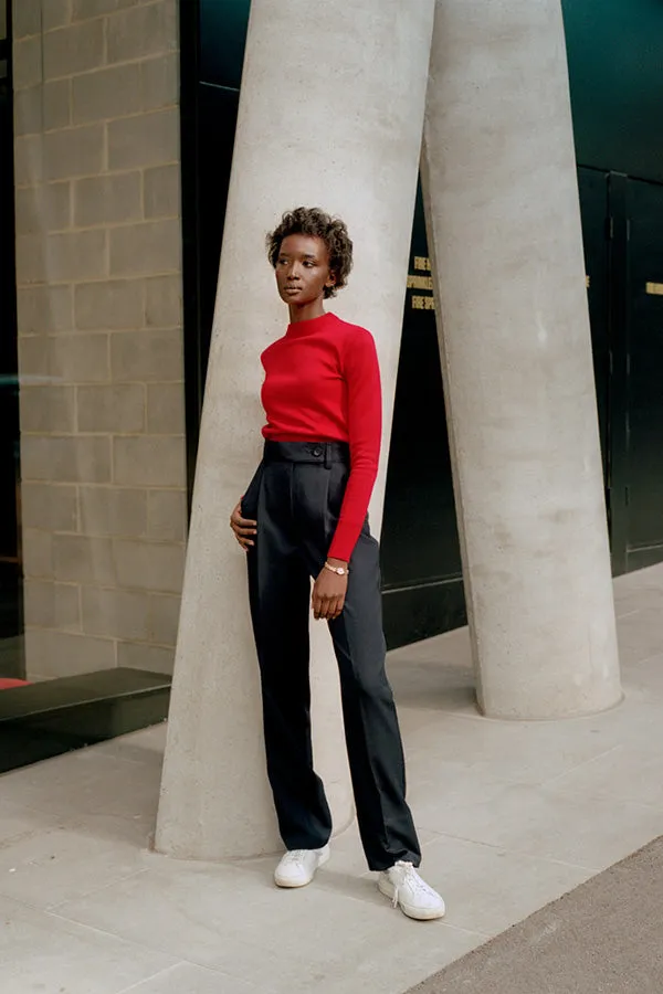Kate Navy Japanese Twill Wool Pants