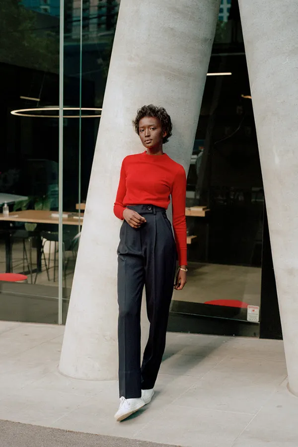 Kate Navy Japanese Twill Wool Pants