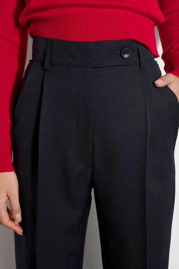 Kate Navy Japanese Twill Wool Pants
